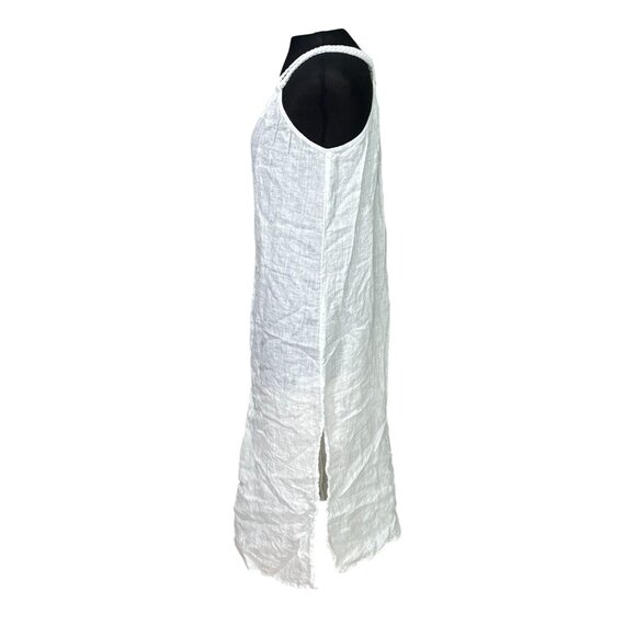 Rachel Zoe White Linen Sleeveless Maxi Dress With Braided Straps & Side Slits - - Picture 2 of 9